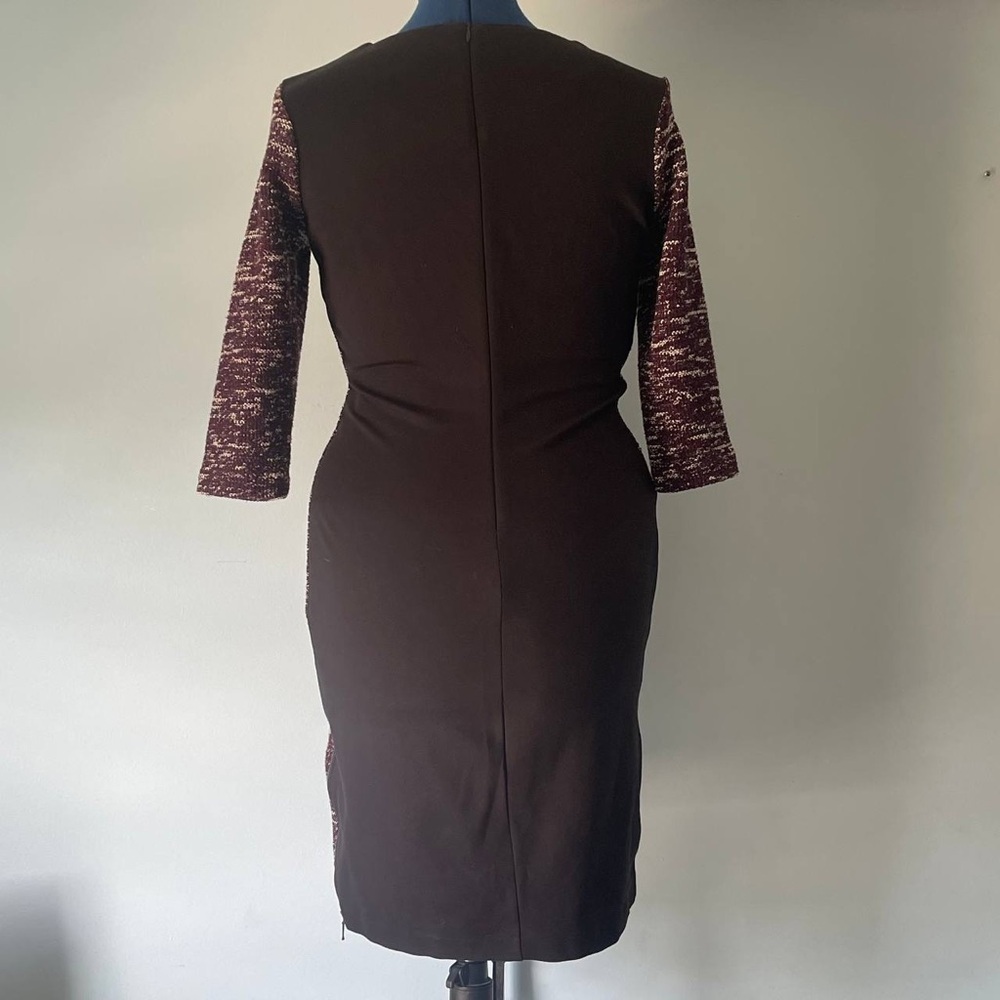 Forest Lily Embroidery Thread Knit Dress W Sz 10 Sheath Dress Purple Knee Length - Picture 2 of 8